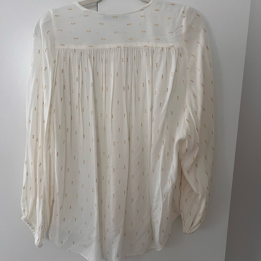 Zara Cream Blouse with Subtle Pattern